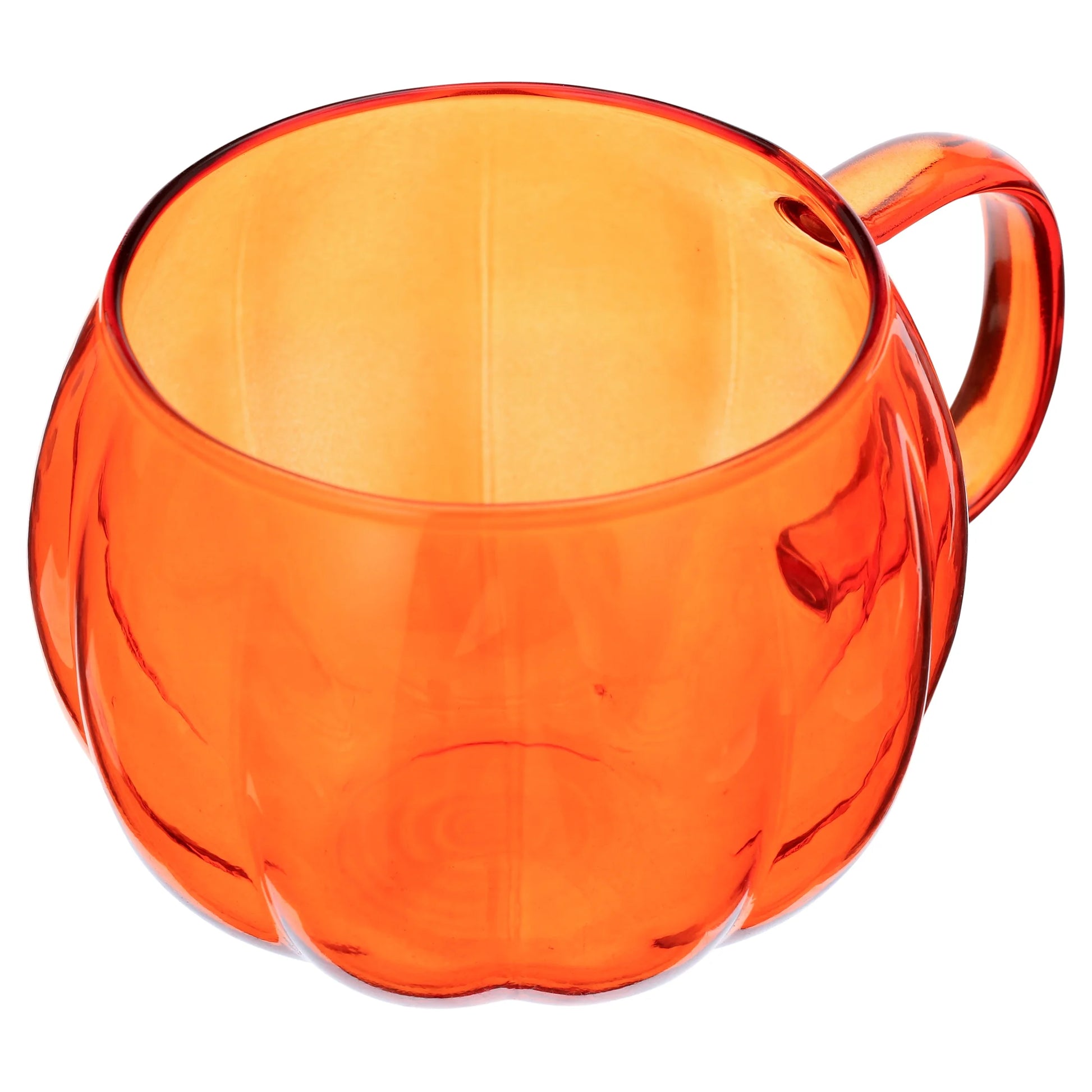 Orange Glass Pumpkin Mug 4 Pack Drinkware Sets