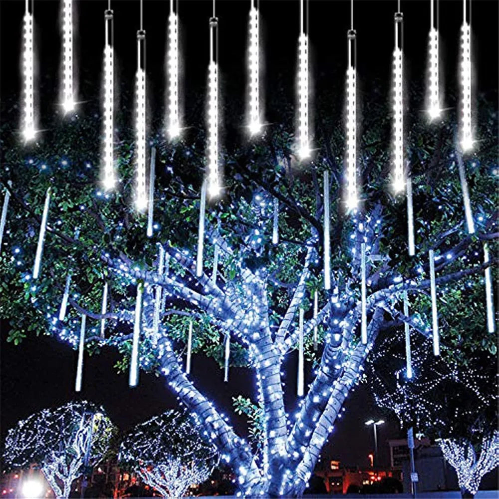 50Cm EU Plug Meteor Shower Rain Street Garlands for Outdoor Garland Fairy Garden Lights Wedding Holiday Lighting