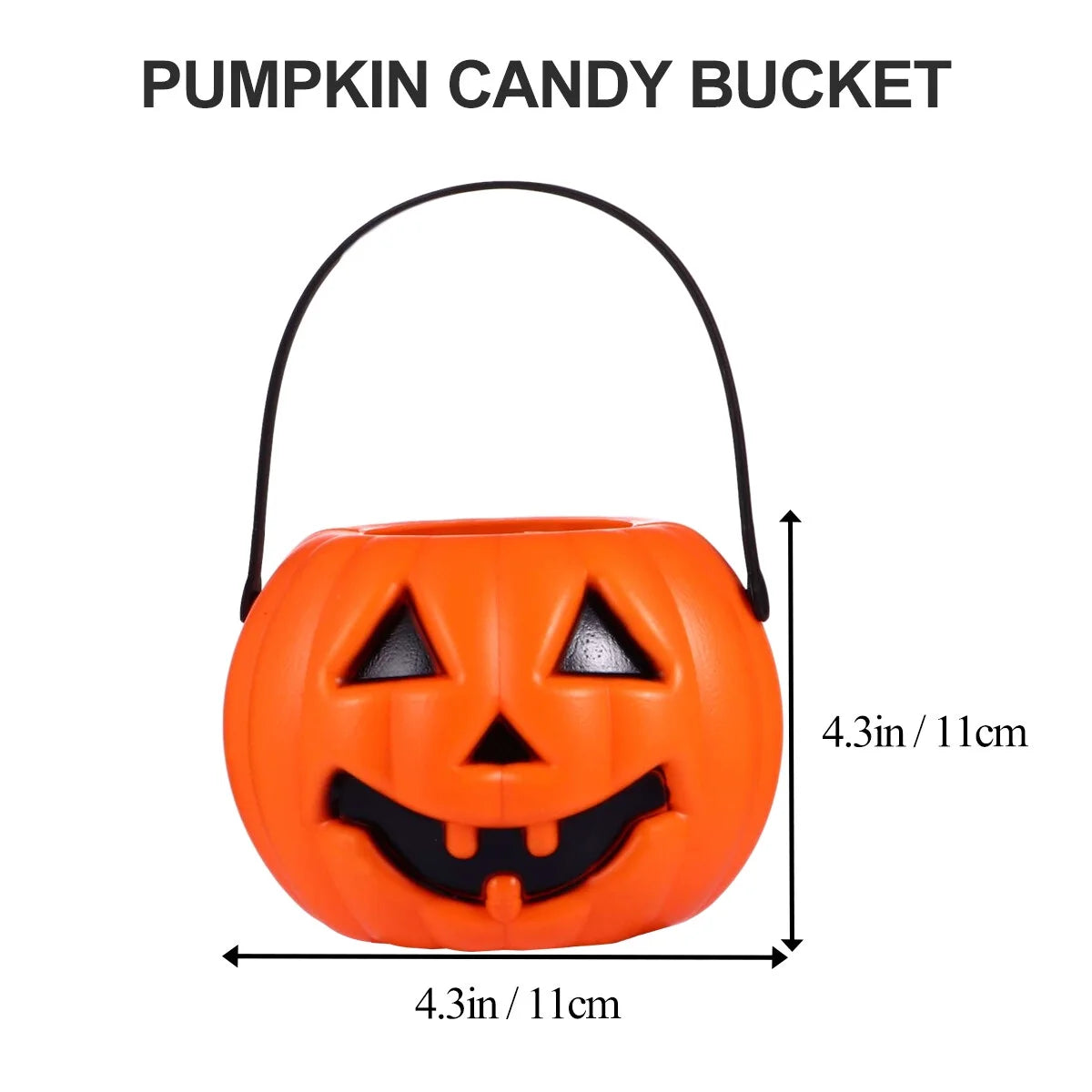 2Pcs Pumpkin Bucket Candy Storage Buckets Portable Pumpkin Lamp Orange