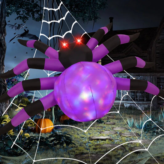 Halloween Inflatables 6.8 FT Inflatable Halloween Spider with LED Lights