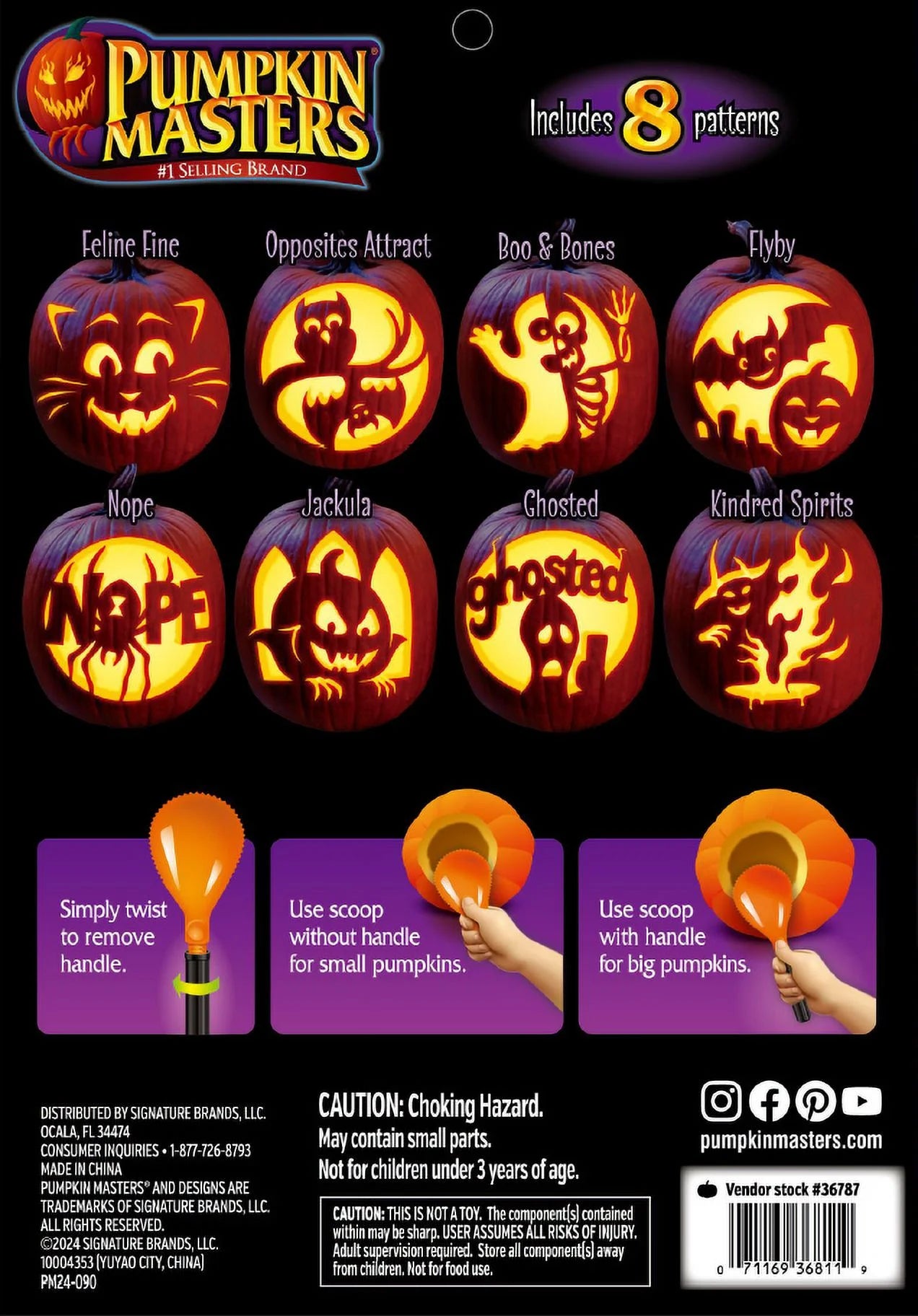 Plastic All in One Pumpkin Carving Kit, 12 Pieces, (Orange)