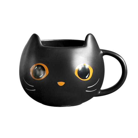 300Ml Creative Cute Black Cat Cup Ceramic Coffee Mug with Handle Halloween Magic Hat Tea Milk Cup Family Couples Friend Kid Gift