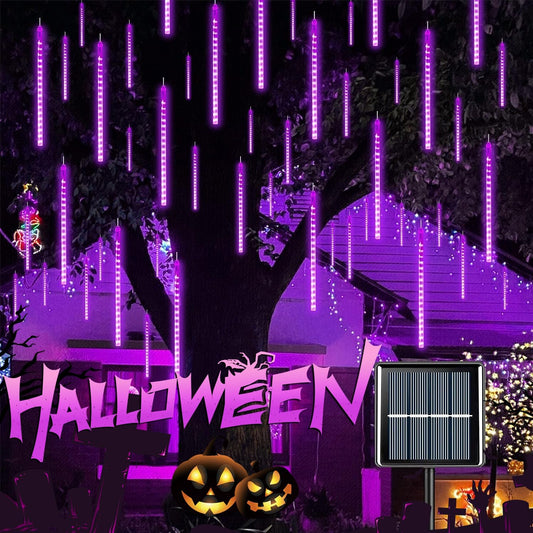 Purple Solar Meteor Shower Lights for Tree Party Holiday Garden Christmas Outdoor